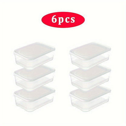 Leak-Proof 6pcs 1200ml Food Storage Containers with Lids – Microwave & Freezer Safe, Space-Saving Kitchen Organizer