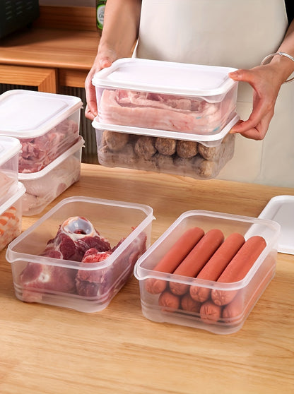 Leak-Proof 6pcs 1200ml Food Storage Containers with Lids – Microwave & Freezer Safe, Space-Saving Kitchen Organizer