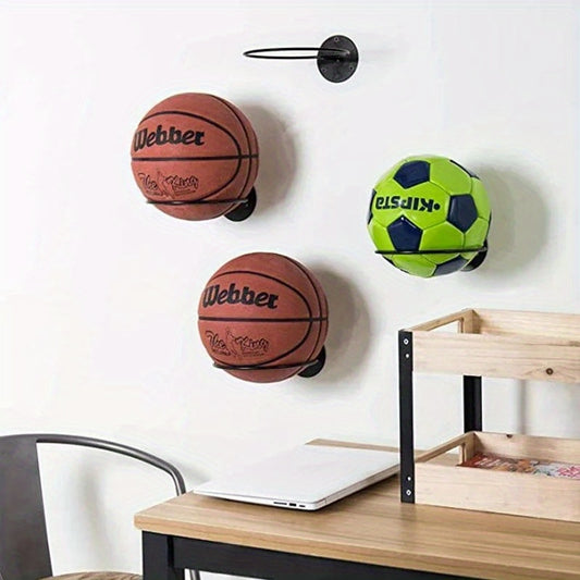 Wall-mounted Basketball Storage Rack Metal Multifunctional Football Holder