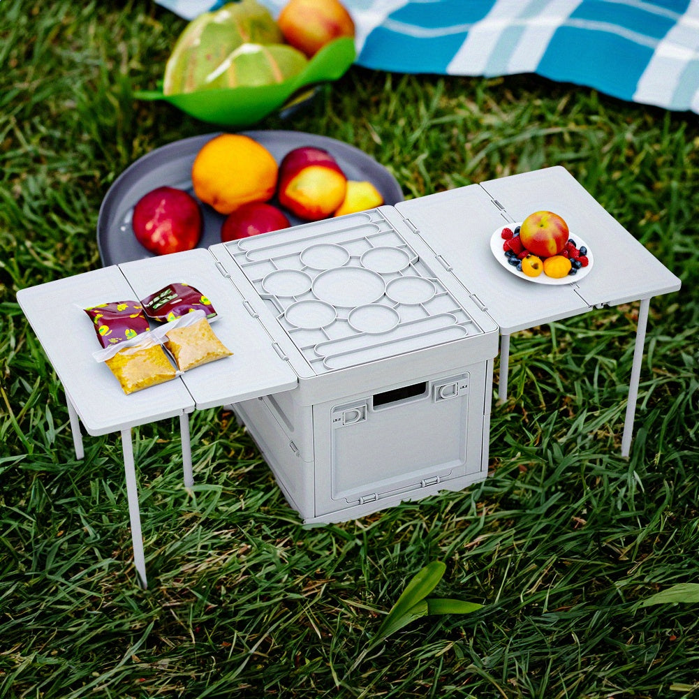 Multi-functional Storage Box Collapsible Indoor Outdoor Table Food Storage Organizer