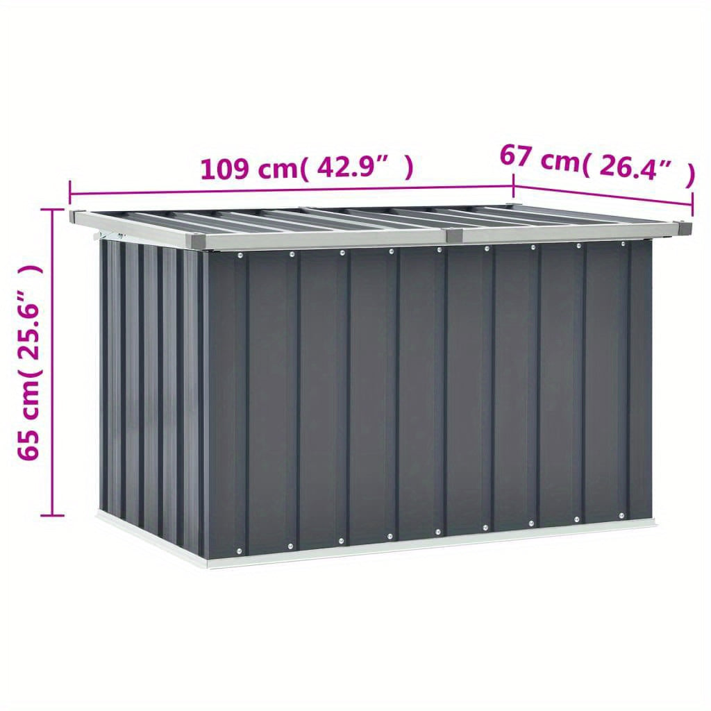 Grey Garden Storage Box 105 cm Durable Outdoor Organizer Waterproof Design