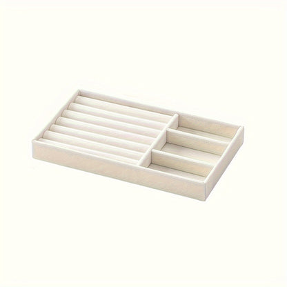 4pcs Velvet Jewelry Storage Rack – Multi-Grid Display Boards for Rings, Earrings & Accessories