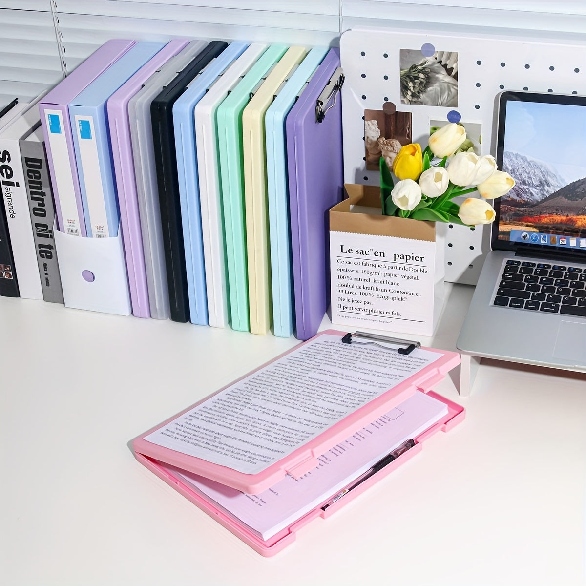 A4 File Folder Storage Box with Plate Clip – Large Capacity Multi-Function Document & Test Paper Organizer