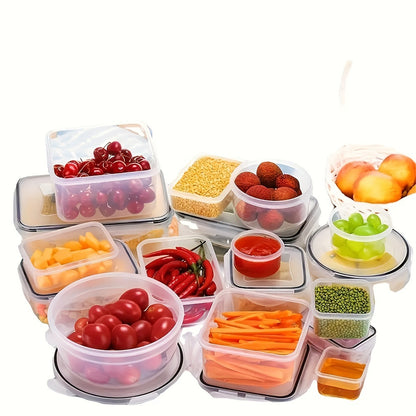 24pcs Transparent Kitchen Storage Containers – Microwave Safe Meal Prep Boxes with Flip-Top Lids & Chalkboard Labels