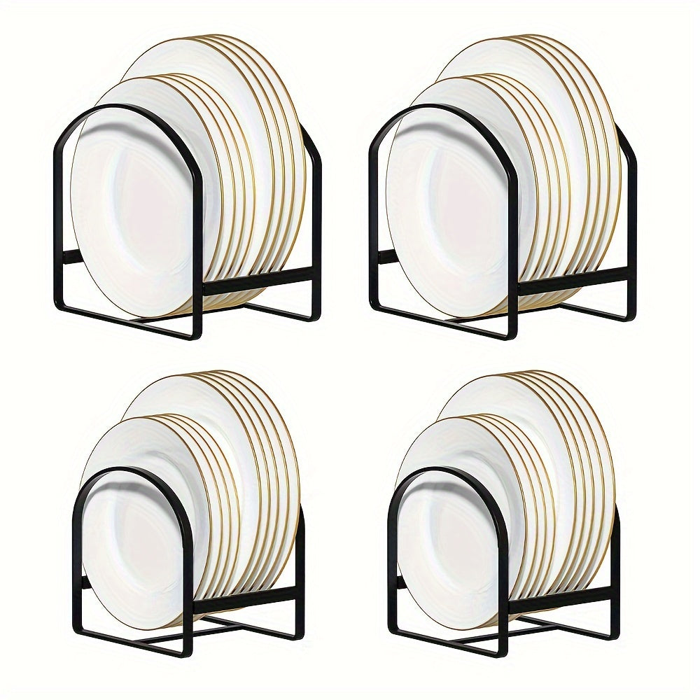 4-Pack Arch-Shaped Dish Racks – Black or White Metal Kitchen Storage Organizer