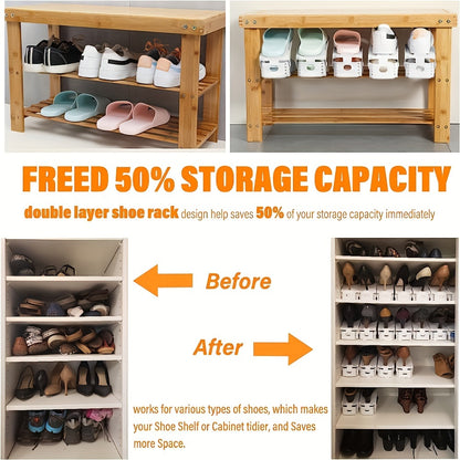 10-Piece Adjustable Shoe Rack – Space-Saving Home and Bedroom Organizer