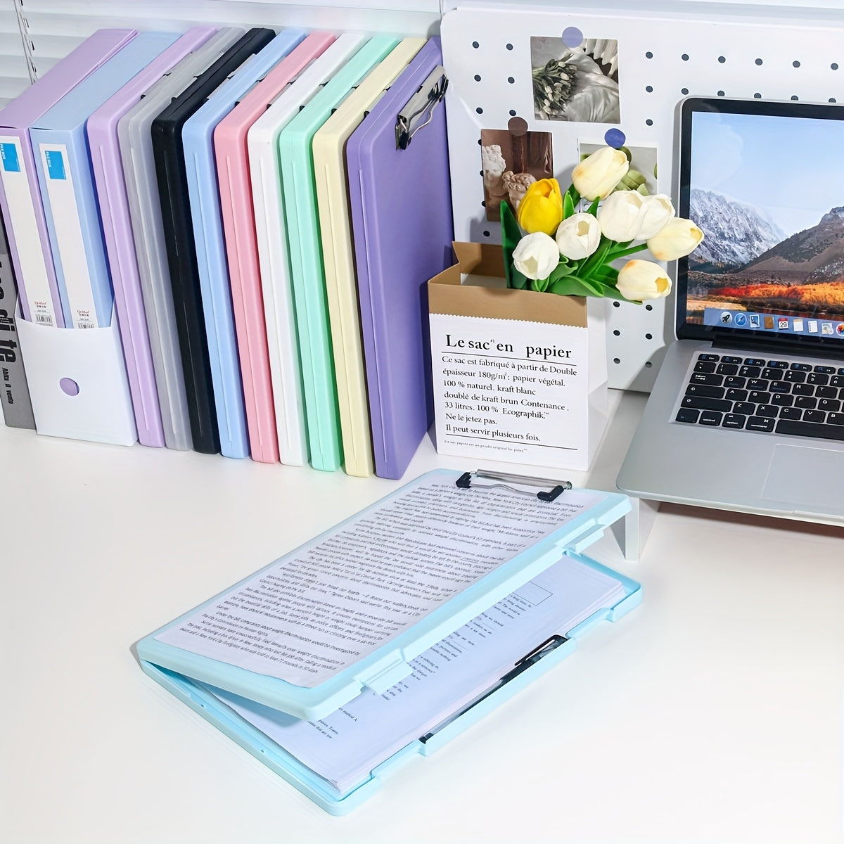 A4 File Folder Storage Box with Plate Clip – Large Capacity Multi-Function Document & Test Paper Organizer