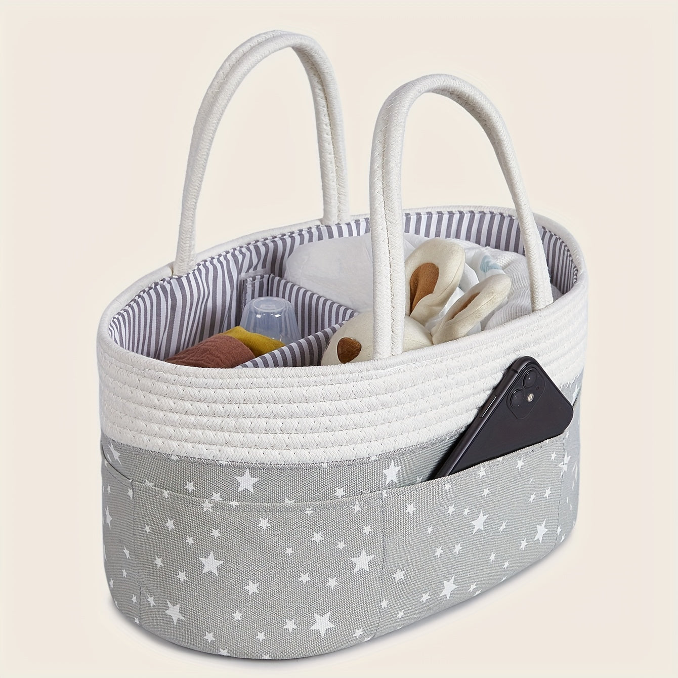 Braided Hand-Holding Diaper Storage Bag – Portable Organizer