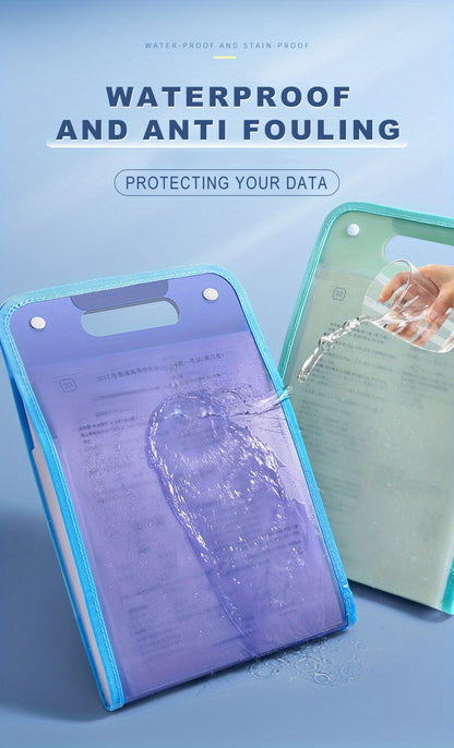 A4 Portable 13-Grid Expanding File Folder – Translucent Document Organizer Bag