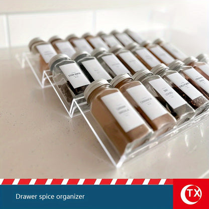 4 Shelf Acrylic Kitchen Spice Rack and Makeup Organizer Storage Stands