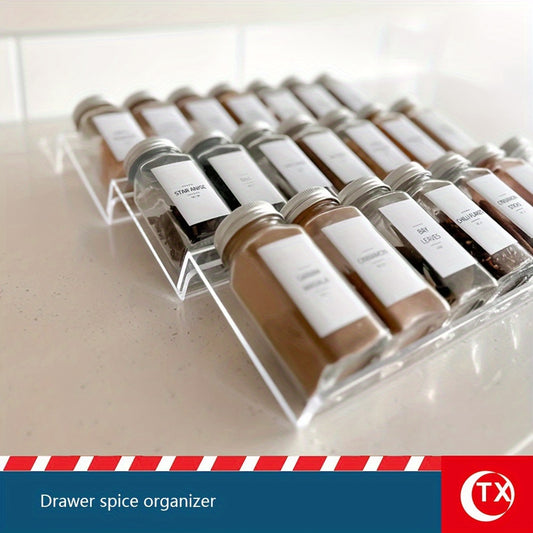 4 Shelf Acrylic Kitchen Spice Rack and Makeup Organizer Storage Stands