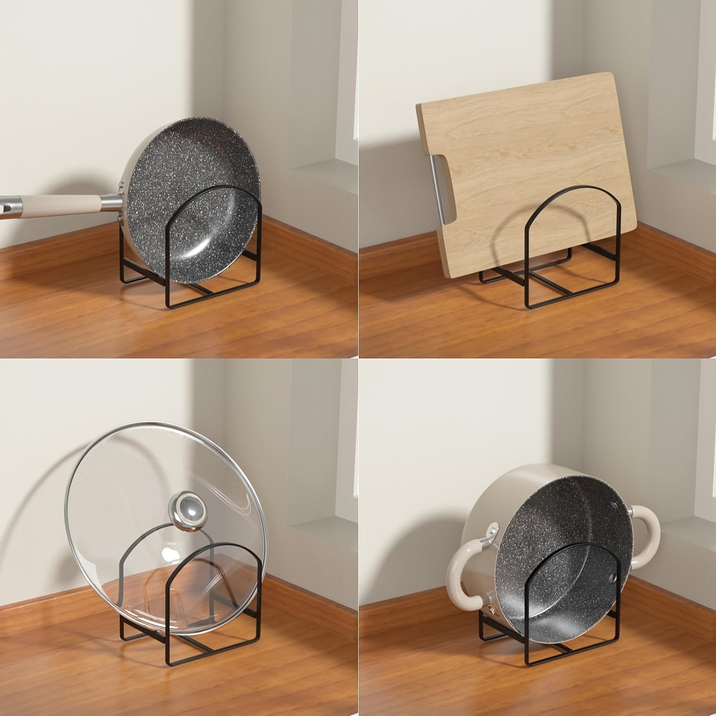4-Pack Arch-Shaped Dish Racks – Black or White Metal Kitchen Storage Organizer