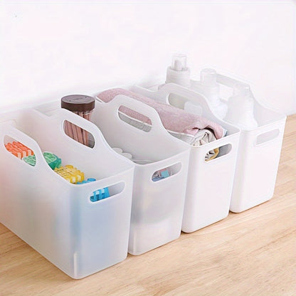 4pcs Cleaning Supplies Storage Baskets – Under Sink & Plastic Organizer for Home, Kitchen, Bathroom & Office