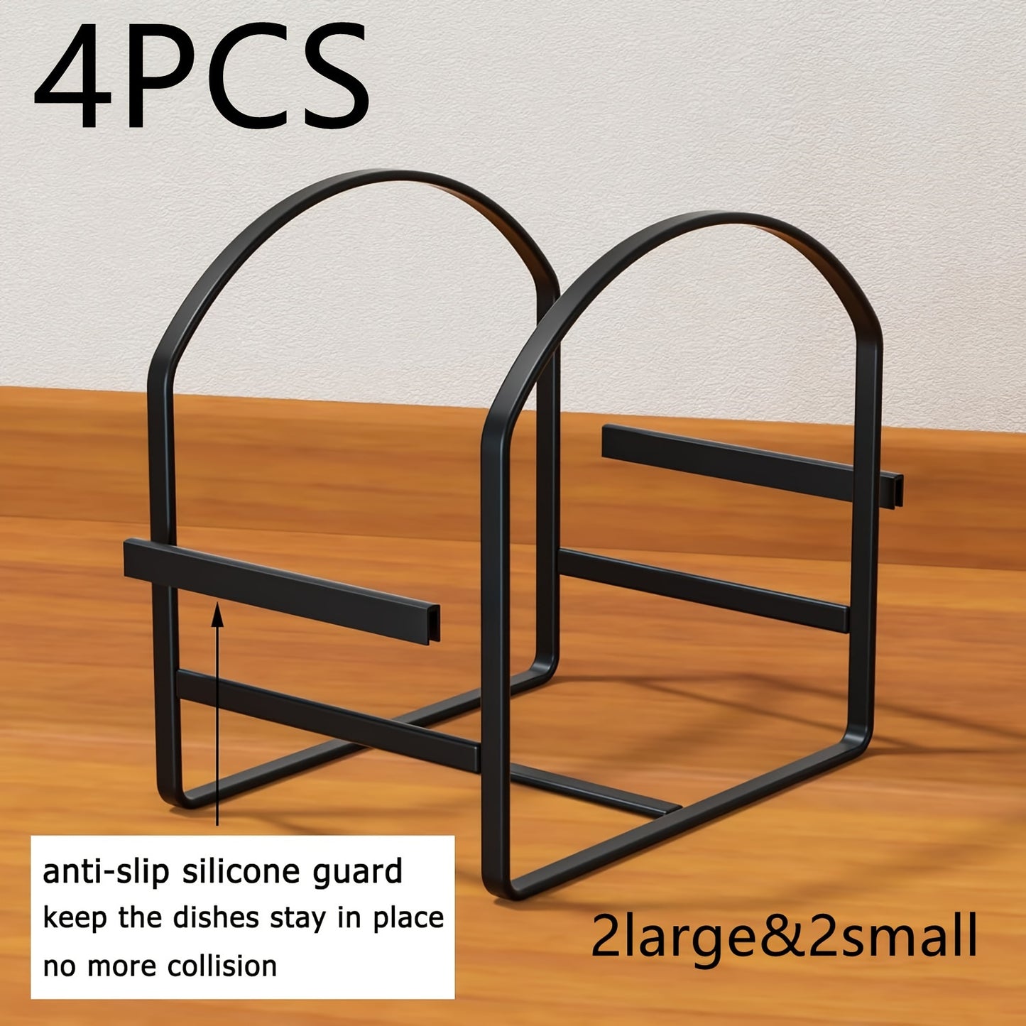 4-Pack Arch-Shaped Dish Racks – Black or White Metal Kitchen Storage Organizer