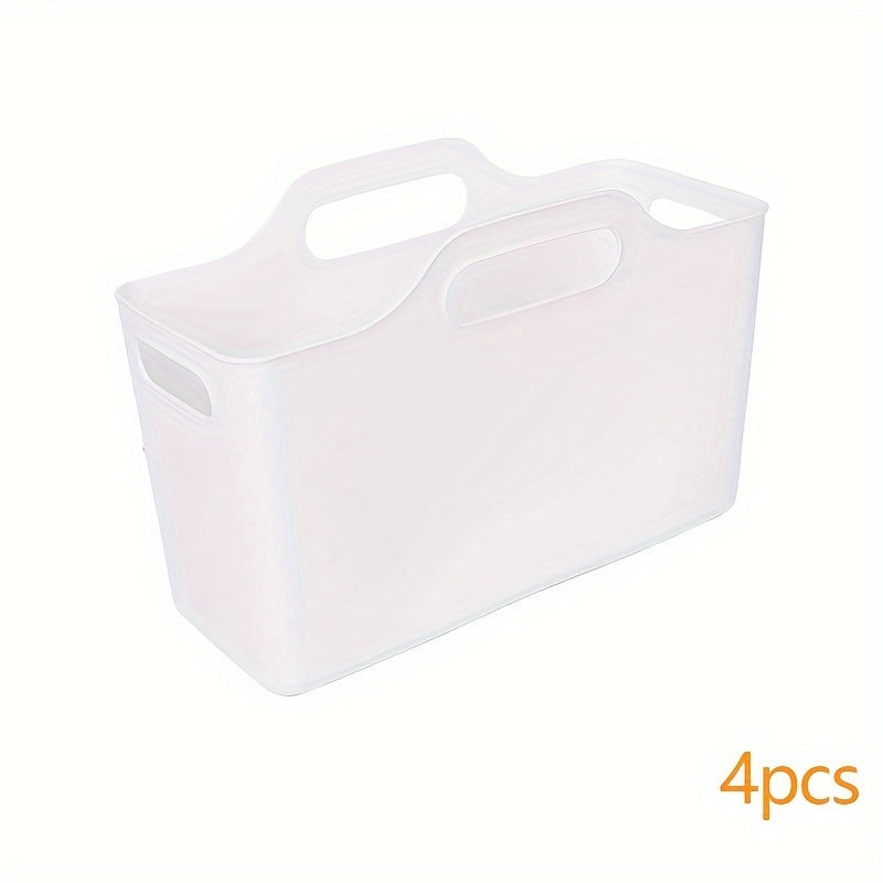 4pcs Cleaning Supplies Storage Baskets – Under Sink & Plastic Organizer for Home, Kitchen, Bathroom & Office