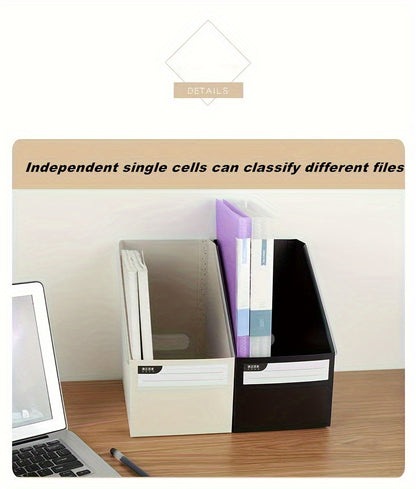 Large Capacity Desk File Organizer – Foldable Office and Study Storage Box
