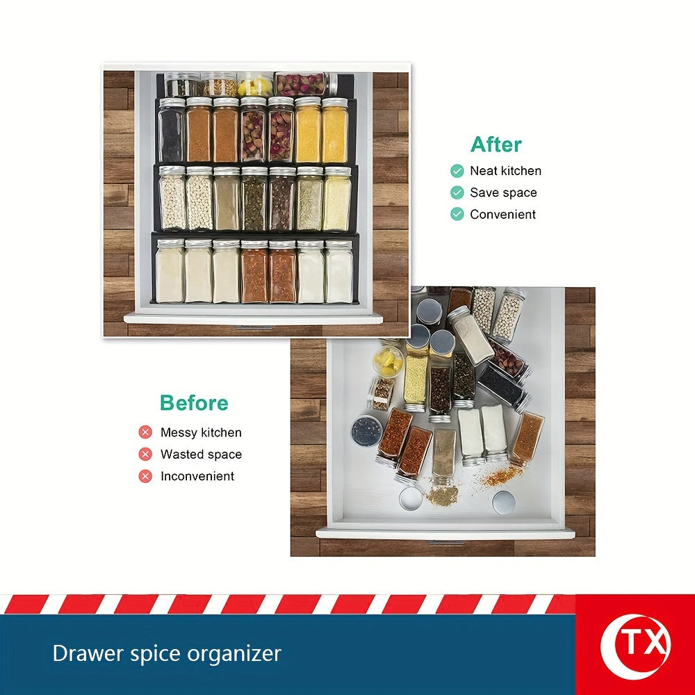 4 Shelf Acrylic Kitchen Spice Rack and Makeup Organizer Storage Stands