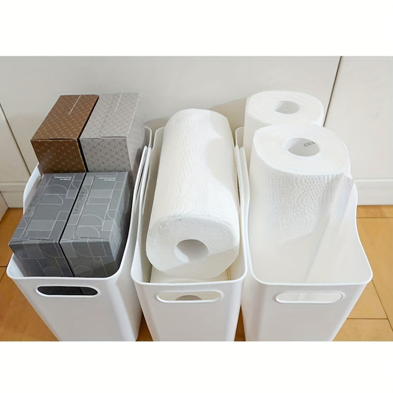 4pcs Cleaning Supplies Storage Baskets – Under Sink & Plastic Organizer for Home, Kitchen, Bathroom & Office