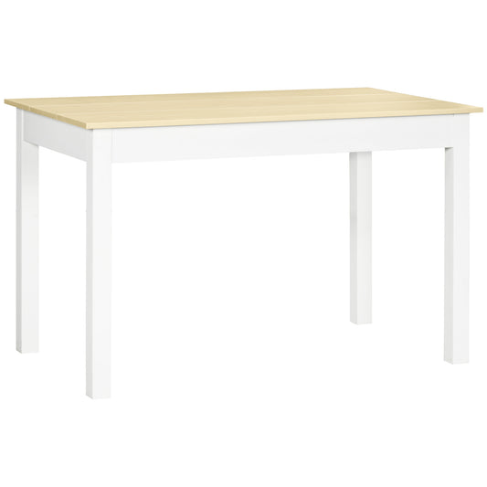 Dining Table for 4 to 6, Modern Kitchen Table with Wood Effect Tabletop, Thick Legs, 120L x 70W x 75Hcm, for Dining Room, Kitchen, Living Room, Oak