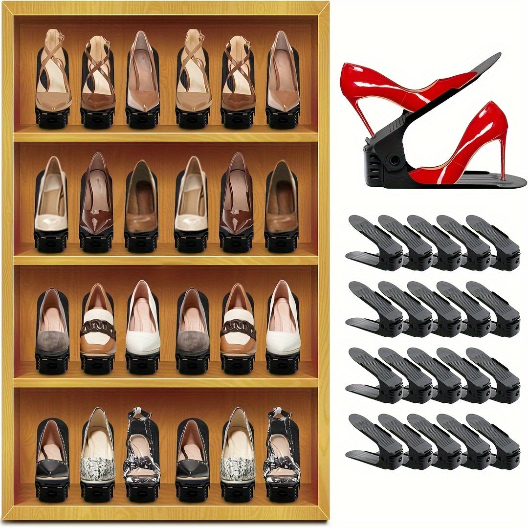 10-Piece Adjustable Shoe Rack – Space-Saving Home and Bedroom Organizer