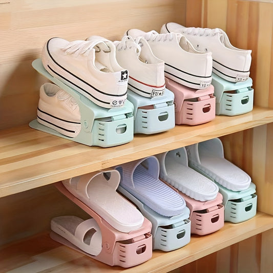 10-Piece Adjustable Shoe Rack – Space-Saving Home and Bedroom Organizer