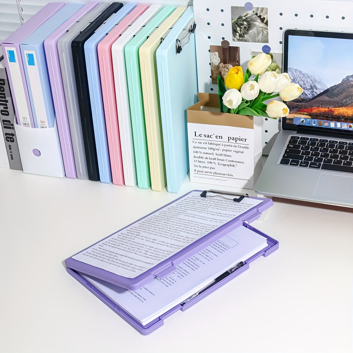 A4 File Folder Storage Box with Plate Clip – Large Capacity Multi-Function Document & Test Paper Organizer