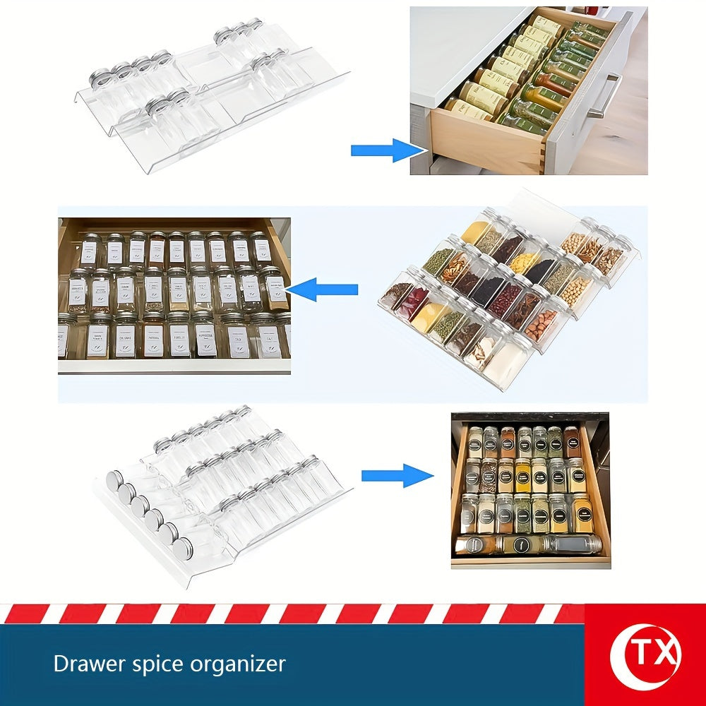 4 Shelf Acrylic Kitchen Spice Rack and Makeup Organizer Storage Stands