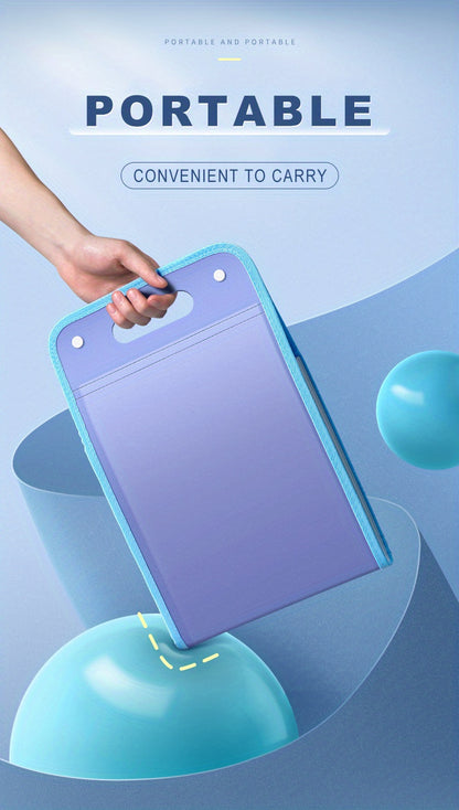 A4 Portable 13-Grid Expanding File Folder – Translucent Document Organizer Bag