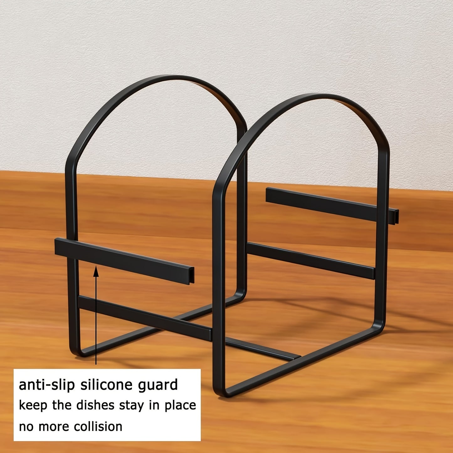 4-Pack Arch-Shaped Dish Racks – Black or White Metal Kitchen Storage Organizer