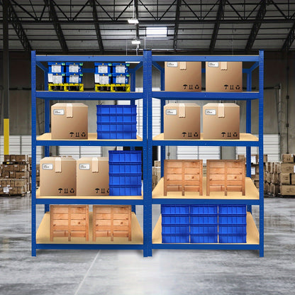 Heavy-Duty 5 Tier Blue Metal Garage Shelving Unit – 875kg Capacity Storage Rack for Home, Kitchen, Utility Room & Warehouse