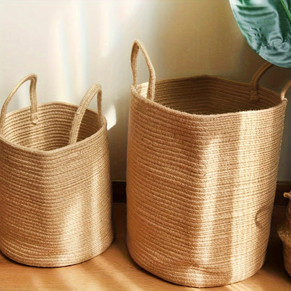 3pcs Jute Laundry Basket Set – Woven Hamper for Dirty Clothes, Towels, and Blankets – Bathroom, Bedroom, and Living Room Storage