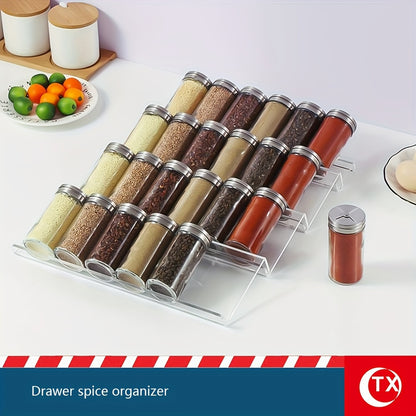 4 Shelf Acrylic Kitchen Spice Rack and Makeup Organizer Storage Stands