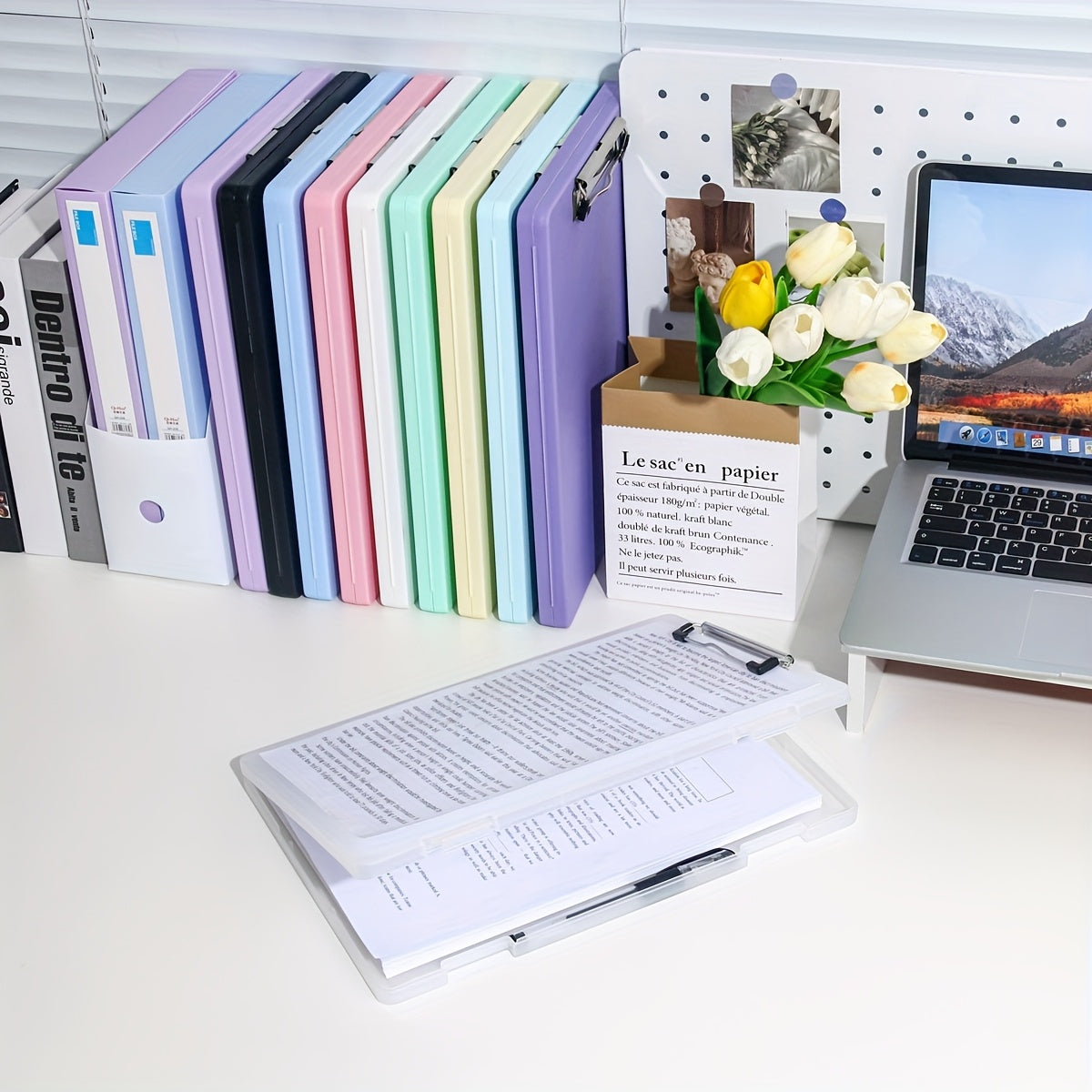 A4 File Folder Storage Box with Plate Clip – Large Capacity Multi-Function Document & Test Paper Organizer
