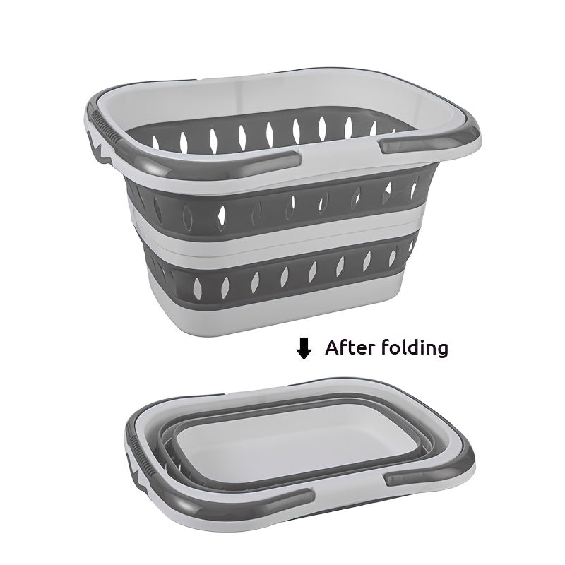 Space-Saving Collapsible Laundry Basket – Foldable Plastic Storage Bin with Handles for Bathroom & Laundry Room