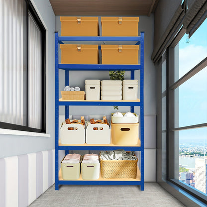 Heavy-Duty 5 Tier Blue Metal Garage Shelving Unit – 875kg Capacity Storage Rack for Home, Kitchen, Utility Room & Warehouse