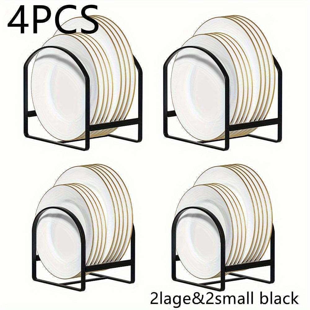 4-Pack Arch-Shaped Dish Racks – Black or White Metal Kitchen Storage Organizer