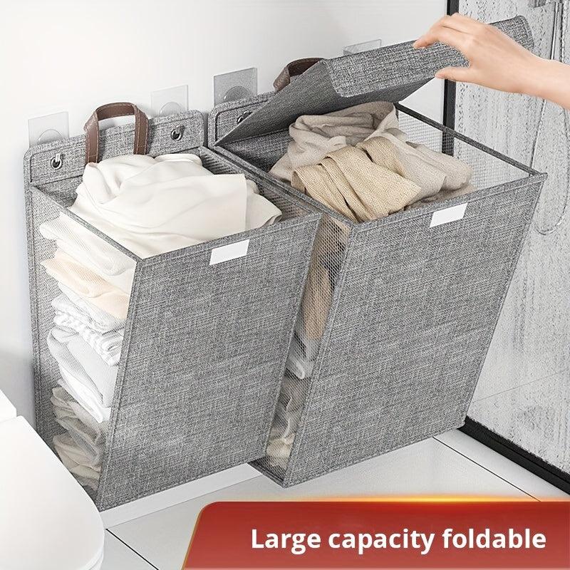 1x Foldable Wall Mounted Laundry Basket Hamper