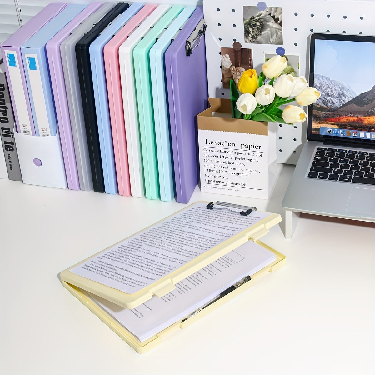 A4 File Folder Storage Box with Plate Clip – Large Capacity Multi-Function Document & Test Paper Organizer