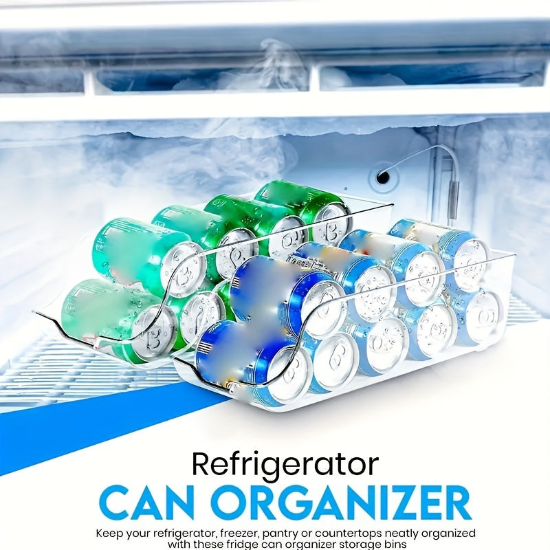 Clear Refrigerator  Can Dispenser And Beverage Holder