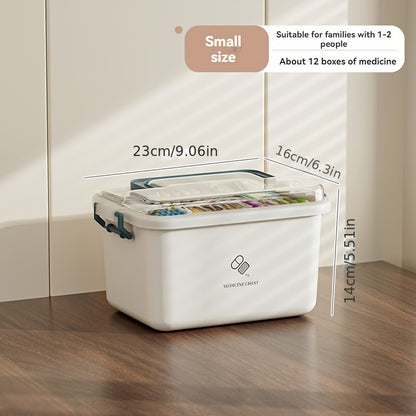 Home Care Medicine Box – Portable Multi-Layer Plastic First Aid and Medicine Organizer
