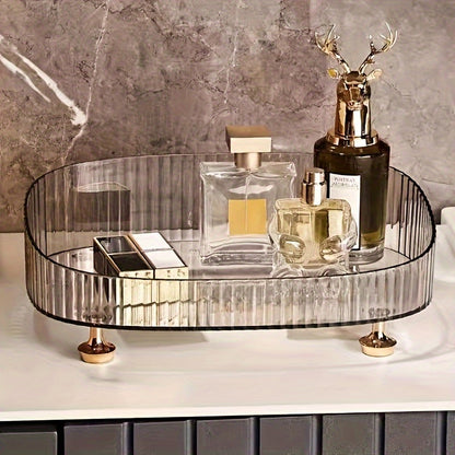 Makeup Storage Tray – Durable Skincare and Cosmetic Organizer for Desktop, Dresser, Bathroom, and Bedroom