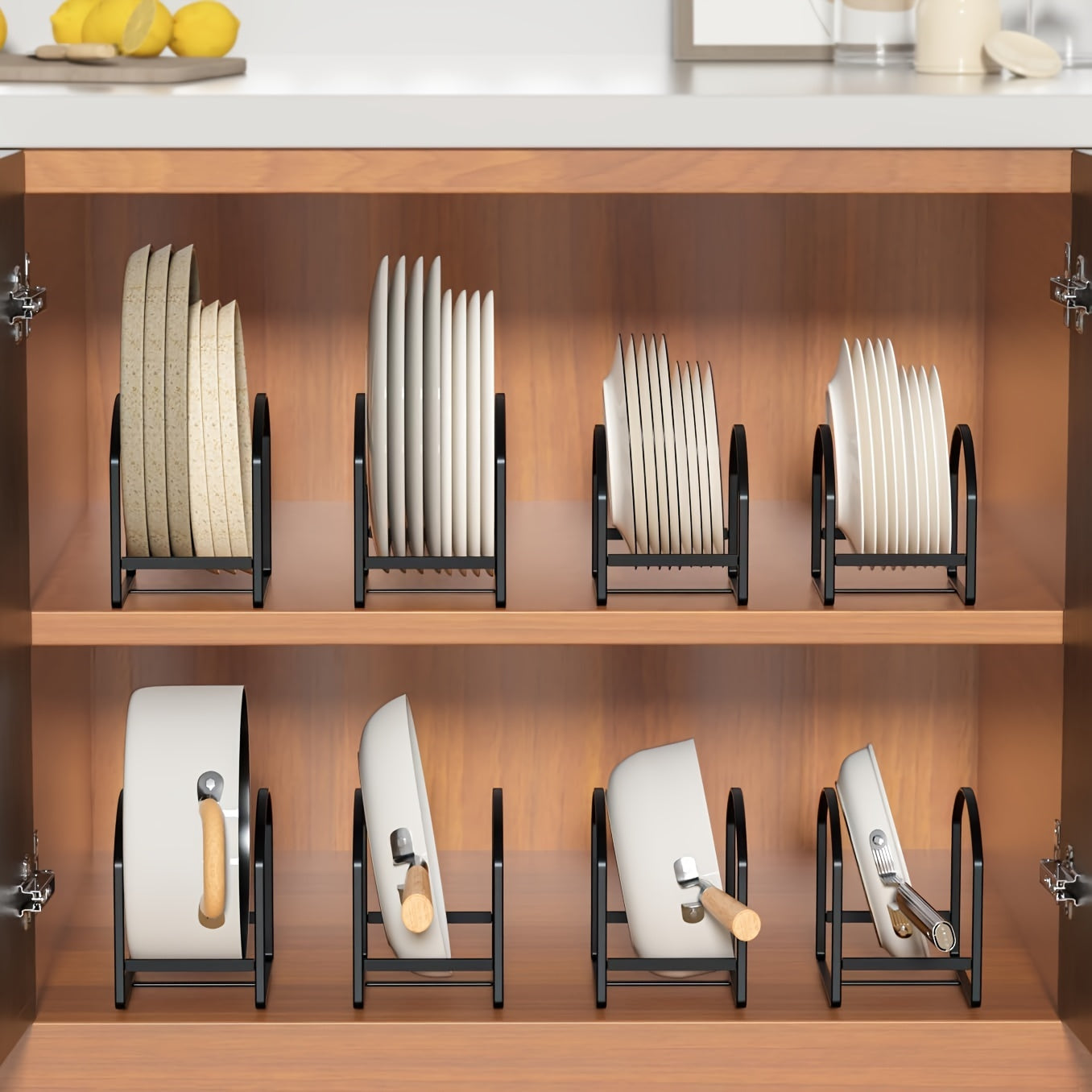 4-Pack Arch-Shaped Dish Racks – Black or White Metal Kitchen Storage Organizer