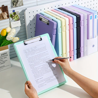 A4 File Folder Storage Box with Plate Clip – Large Capacity Multi-Function Document & Test Paper Organizer