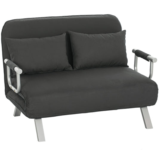 Two-Seater Click-Clack Sofa Bed- Charcoal Grey