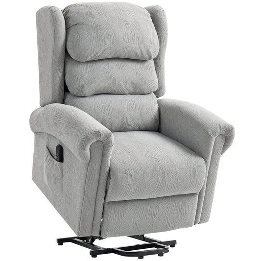 Velvet-Feel Electric Riser Recliner Chair- Grey