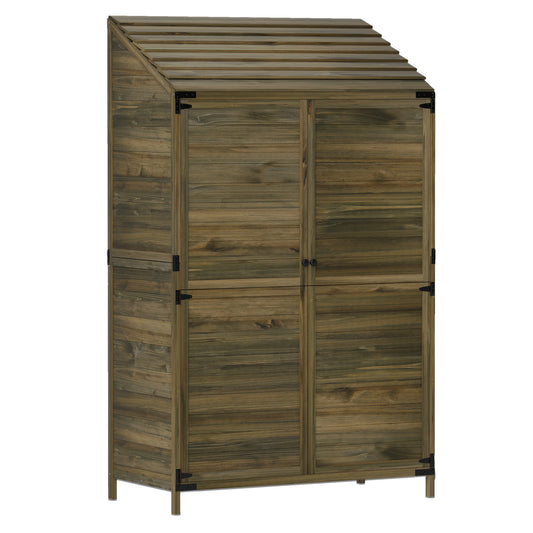 103.5 x 59 cm Wooden Garden Shed- Brown