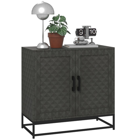 Modern Sideboard, Freestanding Sideboard Storage Cabinet with Adjustable Shelf and 2 Doors for Living Room, Grey