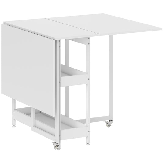 Four-Person Drop Leaf Table- White