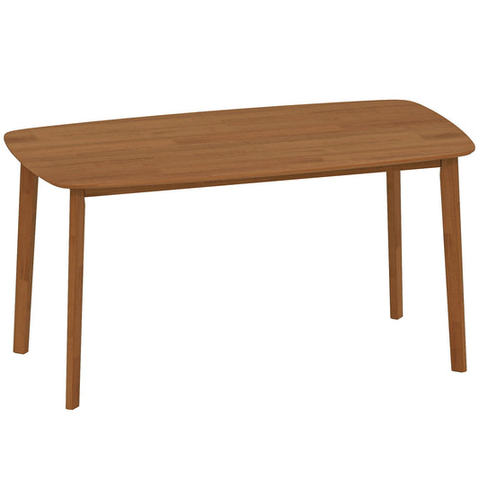 Pine Wood Rectangular Dining Table- Light Brown