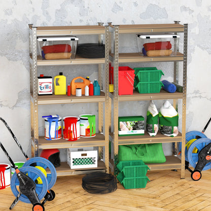 Heavy Duty 5-Tier Adjustable Metal Shelf Rack – 875KG Industrial Storage Unit for Workshop, Garage, Office & Home